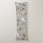 Coussins Longs Aquarelle Heron Bird Egret Nature Motif (Devant (Vertical))