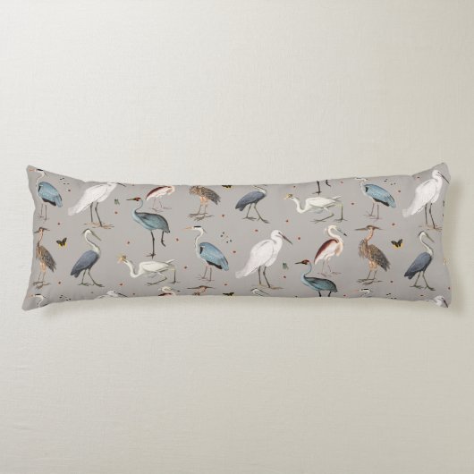 Coussins Longs Aquarelle Heron Bird Egret Nature Motif (Devant)