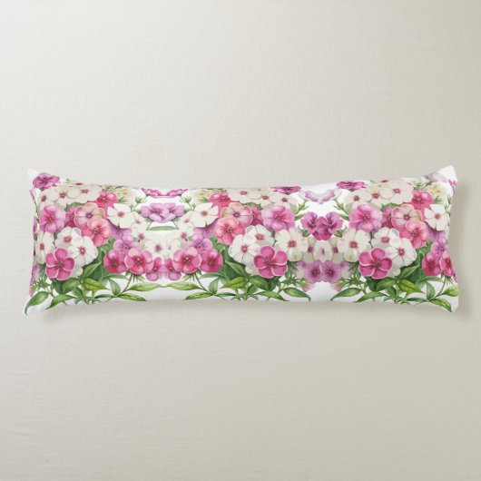 Coussins Longs Aquarelle Jardin Fleurs Phlox (Devant)