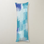 Coussins Longs Aquarelle moderne turquoise et gris Art Abstrait (Dos (Vertical))