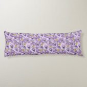 Coussins Longs Aquarelle motif floral avec panneaux violets (Dos)