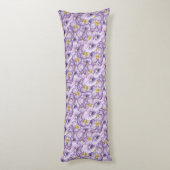 Coussins Longs Aquarelle motif floral avec panneaux violets (Dos (Vertical))