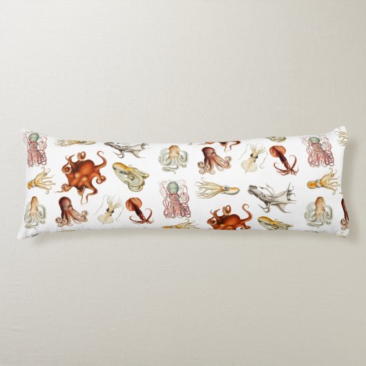 Coussins Longs Aquarelle Octopus Cephalopod Océan Animaux (Devant)