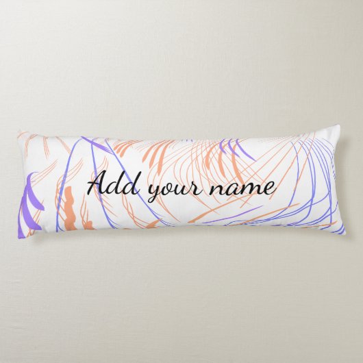 Coussins Longs Aquarelle orange violet abstrait ajouter le nom te (Dos)
