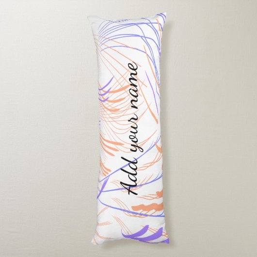 Coussins Longs Aquarelle orange violet abstrait ajouter le nom te (Dos (Vertical))