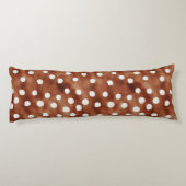 Coussins Longs Aquarelle Pointe Polka dans Café Brown et blanc (Dos)