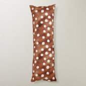 Coussins Longs Aquarelle Pointe Polka dans Café Brown et blanc (Dos (Vertical))