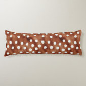 Coussins Longs Aquarelle Pointe Polka dans Café Brown et blanc (Devant)