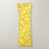 Coussins Longs Aquarelle Polka Dot - Terre Jaune et Blanc (2) (Dos (Vertical))