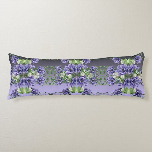 Coussins Longs Aquarelle Purple Fleurs Corps Oreiller (Devant)