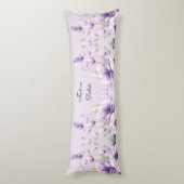 Coussins Longs Aquarelle Purple Floral Oreiller Corps (Dos (Vertical))