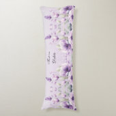 Coussins Longs Aquarelle Purple Floral Oreiller Corps (devant Vertical)