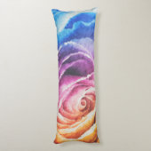 Coussins Longs Aquarelle Rose arc-en-ciel (Dos (Vertical))