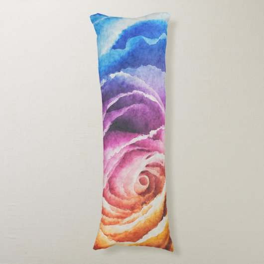 Coussins Longs Aquarelle Rose arc-en-ciel (devant Vertical)