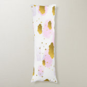 Coussins Longs Aquarelle rose Nuages Gold Stars Sky (Devant (Vertical))