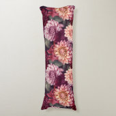 Coussins Longs Aquarelle Rouge rose Dahlia Motif Design (Devant (Vertical))