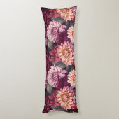 Coussins Longs Aquarelle Rouge rose Dahlia Motif Design (Dos (Vertical))