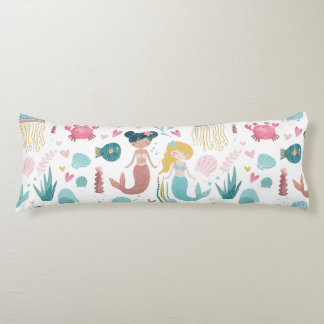 Coussins Longs Aquarelle Sirène / fille / chambre / décoration / 