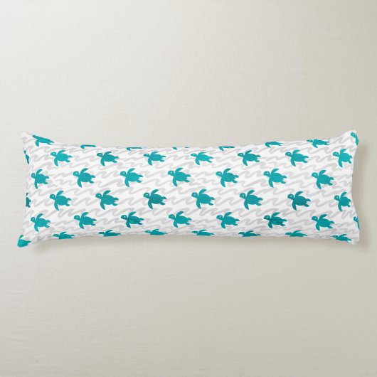 Coussins Longs Aquarelle Tortue marine Shibori Wave (Devant)