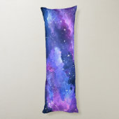Coussins Longs Aquarelle Universe de l'espace galaxique violet (Dos (Vertical))