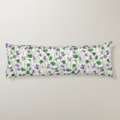 Coussins Longs Aquarelles violettes sur blanc cassé (Dos)