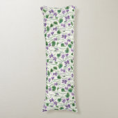Coussins Longs Aquarelles violettes sur blanc cassé (Devant (Vertical))