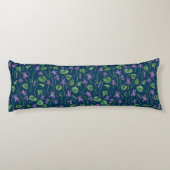 Coussins Longs Aquarelles violettes sur fond bleu (Dos)
