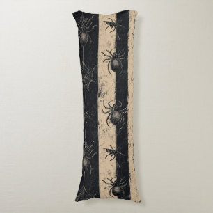 Coussins Longs Araignée gothique et Motif d'Halloween rayé sur le