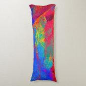 Coussins Longs Arbre Abstrait en rouge et bleu (Devant (Vertical))