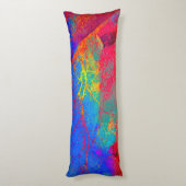 Coussins Longs Arbre Abstrait en rouge et bleu (Dos (Vertical))