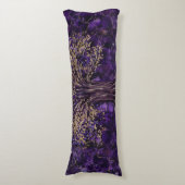 Coussins Longs Arbre de la vie - améthyste et or de Yggdrasil (Devant (Vertical))