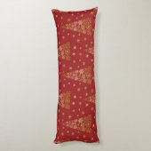 Coussins Longs Arbre de Noël élégant rouge et or (Dos (Vertical))
