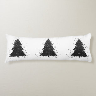Coussins Longs Arbre de Noël Moody   Onyx Silvery Black Splatter