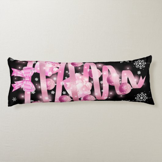 Coussins Longs Arbre de Noël rose pâle blanc Snowflake (Dos)