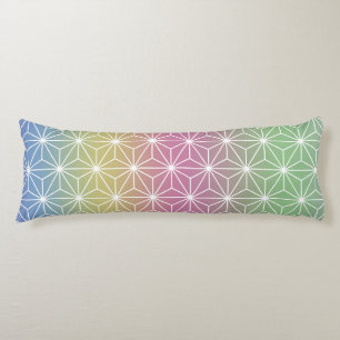Coussins Longs Arc-en-ciel japonais Asanoha Pastel