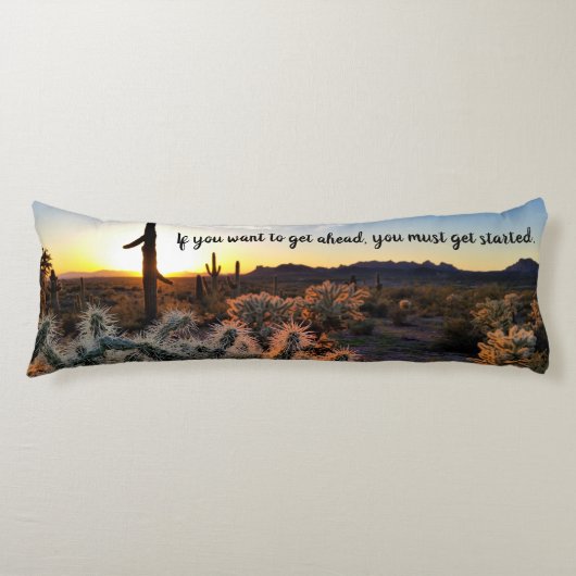 Coussins Longs Arizona Desert Sunset Cactus Inspiration Dire (Devant)