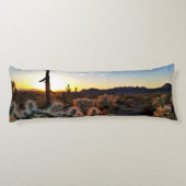 Coussins Longs Arizona Sunset Sonoran Desert Avec Saguaro Cactus (Dos)