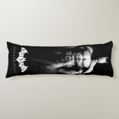Coussins Longs Arkham | Pose large noir et blanc Batman (Devant)