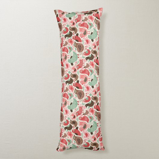 Coussins Longs arrière - plan avec les oiseaux mignons (Dos (Vertical))