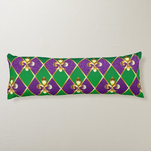 Coussins Longs Arrière - plan de bijoux Mardi Gras (Dos)