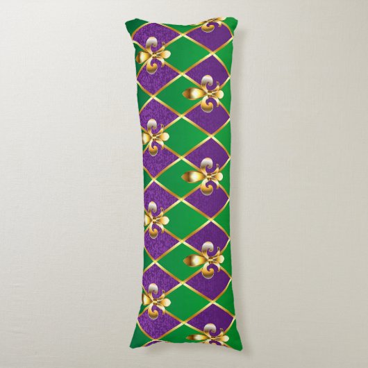Coussins Longs Arrière - plan de bijoux Mardi Gras (Devant (Vertical))