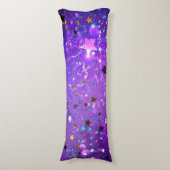 Coussins Longs Arrière - plan de feuille violet avec étoiles (Devant (Vertical))