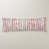 Coussins Longs arrière - plan rayé rose et blanc (Dos)