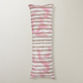 Coussins Longs arrière - plan rayé rose et blanc (Devant (Vertical))