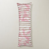 Coussins Longs arrière - plan rayé rose et blanc (Dos (Vertical))