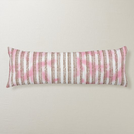 Coussins Longs arrière - plan rayé rose et blanc (Devant)