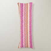 Coussins Longs Arrière - plan rose de zigzag (Devant (Vertical))
