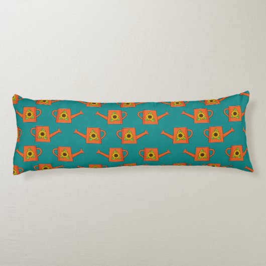 Coussins Longs Arrosage orange avec tournesol (Dos)