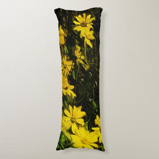 Coussins Longs Arrowleaf Fleur sauvage Jaune Arrowley Abstrait (Devant (Vertical))