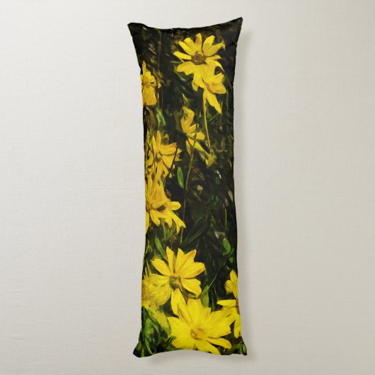Coussins Longs Arrowleaf Fleur sauvage Jaune Arrowley Abstrait (Dos (Vertical))